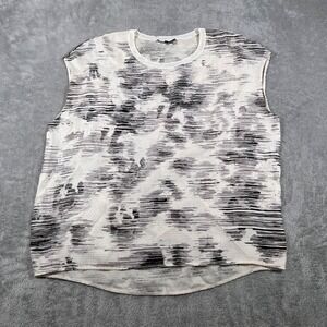 VINCE.‎ Blouse Womens Medium Beige 100% Silk Sleeveless Abstract Print Casual